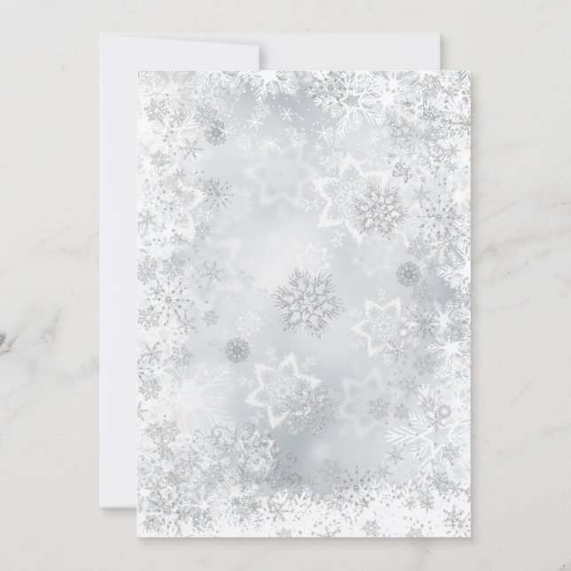 Winter Wonderland Girl Baby Shower Invitation Pink (Back)