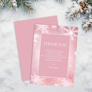 Winter Wonderland Girl Baby Shower Thank You Card