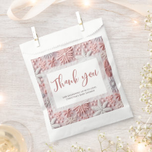 Winter Wonderland Girl Baby Shower Thank You Favour Bags