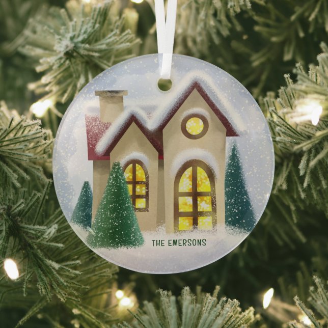 Winter Wonderland Glass Christmas Ornament (Insitu)