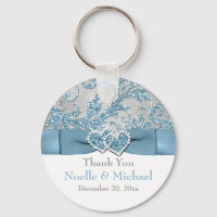 Winter Wonderland, Hearts Wedding Favor Key Chain