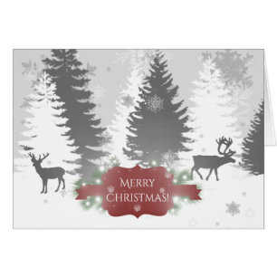 Winter Wonderland Holiday Greeting Card - Red