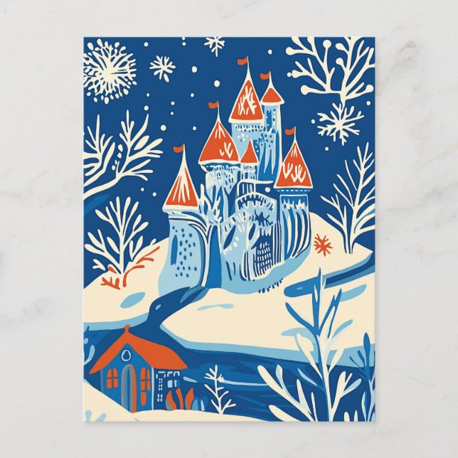 Winter Wonderland, Ice Castle, Holiday folk art (Front)