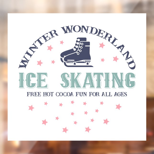 Winter wonderland ice skating  window cling (Sheet 2)