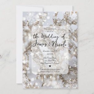 Winter Wonderland Icicle Glitz Wedding Invitation