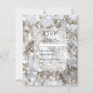 Winter Wonderland Icicle Glitz Wedding RSVP  Invitation