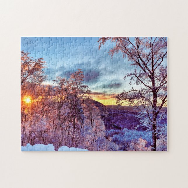 Winter Wonderland Icy Forest Vermont Jigsaw Puzzle (Horizontal)