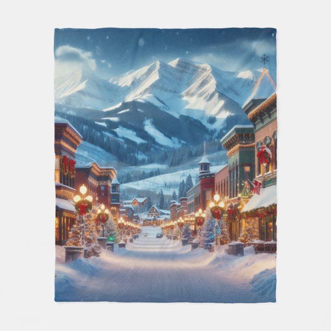 Winter Wonderland in Crested Butte, Colorado Fleece Blanket (Front)