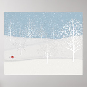 Winter Wonderland in White Poster