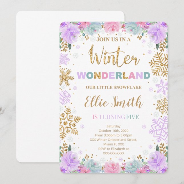 Winter Wonderland Invitation (Front/Back)