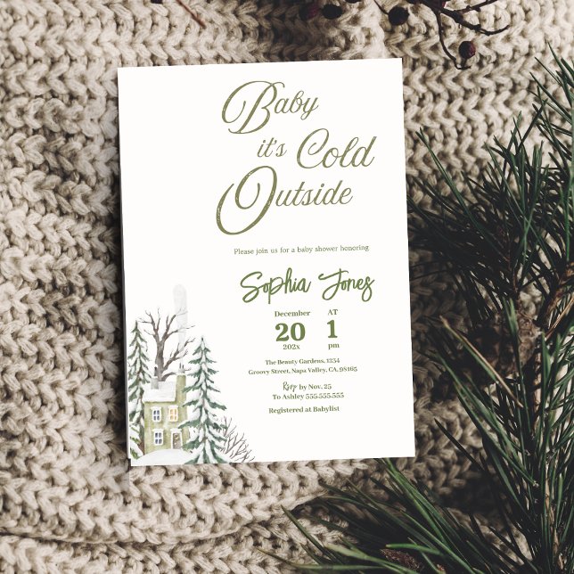 Winter Wonderland Invite Baby Shower Invitation (Creator Uploaded)