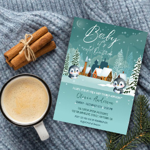  Winter Wonderland its cold outside baby shower  Invitation