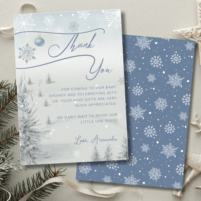 Winter Wonderland Its Cold Outside Baby Shower Thank You Card (Creator Uploaded)