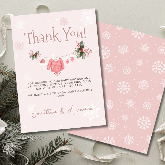 Winter Wonderland Its Cold Outside Baby Shower  Thank You Card (Creator Uploaded)