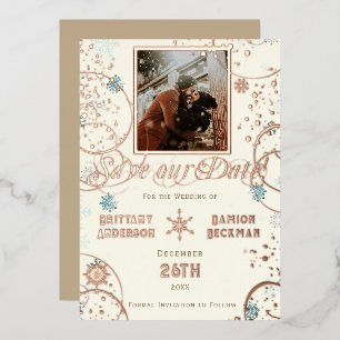 Winter Wonderland Ivory Snow Photo Save the Date