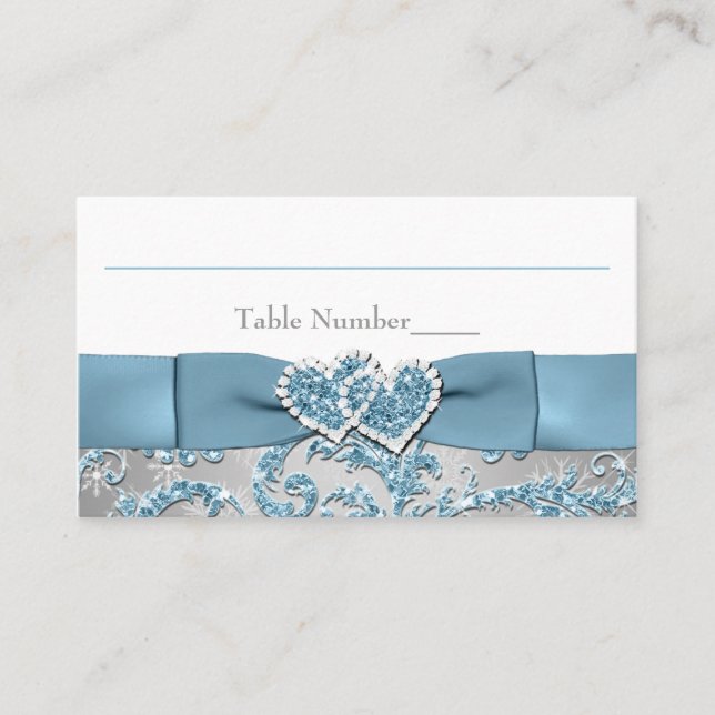 Winter Wonderland, Joined Hearts Place Card (Front)