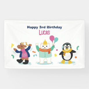 Winter Wonderland Kids Birthday Party Banner