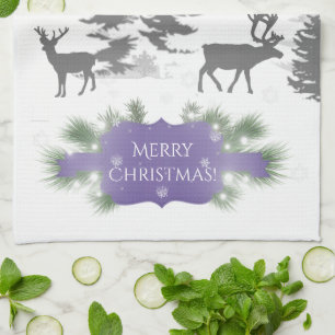 Winter Wonderland Kitchen Towel - Purple
