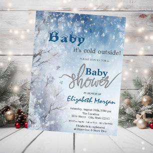Winter Wonderland Landscape Baby Shower Invitation