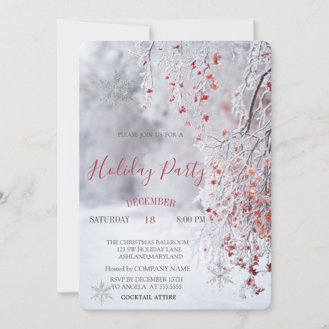 Winter Wonderland Landscape Snow Christmas  Invitation (Front)