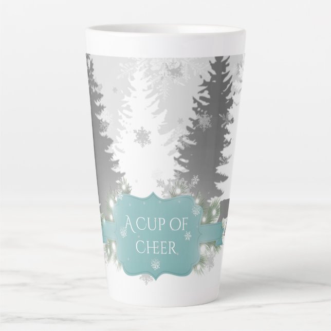 Winter Wonderland Latte Mug - Teal (Front)