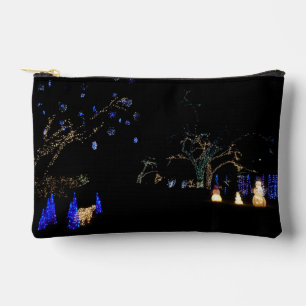 Winter Wonderland Lights Blue and White Holiday Accessory Pouch