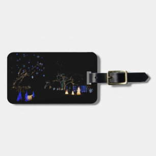 Winter Wonderland Lights Blue and White Holiday Luggage Tag
