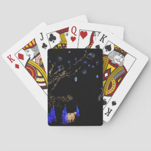 Winter Wonderland Lights Blue and White Holiday Playing Cards