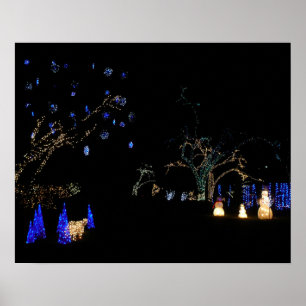 Winter Wonderland Lights Blue and White Holiday Poster