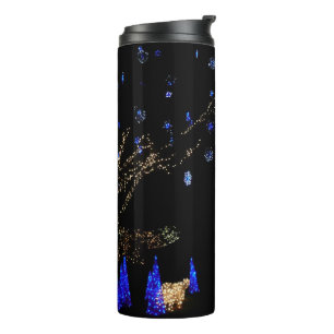 Winter Wonderland Lights Blue and White Holiday Thermal Tumbler