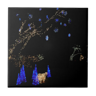 Winter Wonderland Lights Blue and White Holiday Tile
