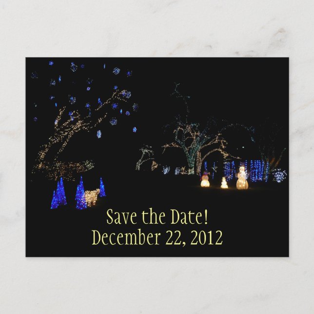 Winter Wonderland Lights Save the Date Postcard (Front)