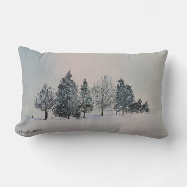 Winter Wonderland Lumbar Throw Pillow (Front)
