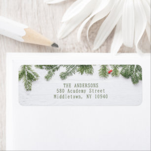 Winter Wonderland Merry Christmas Calligraphy Pine