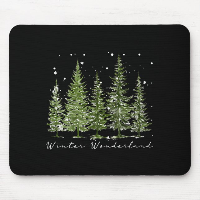 Winter Wonderland Merry Christmas Xmas Tree Pajama Mouse Mat (Front)
