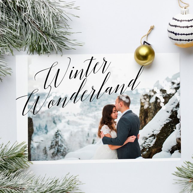 Winter Wonderland | Minimalistic Newlyweds Photo Holiday Card (Winter Wonderland | Minimalistic Newlyweds Photo Holiday Card)