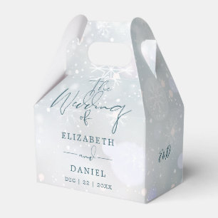 Winter Wonderland Monogram Snow Wedding Favour Box