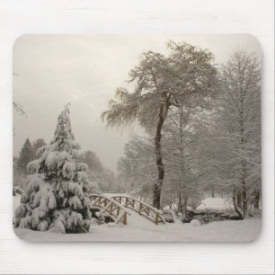Winter Wonderland Mousepad Snow Bridge Gifts