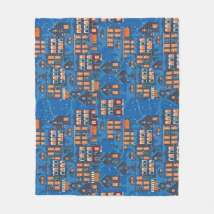 Winter Wonderland: Nighttime House Scapes Fleece Blanket