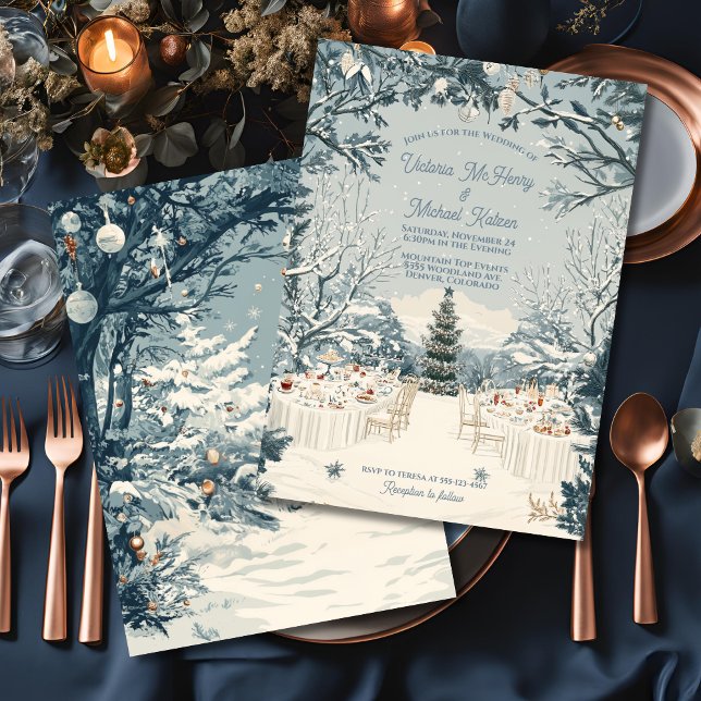 Winter wonderland outdoor Wedding toile inspired Invitation (Creator Uploaded)