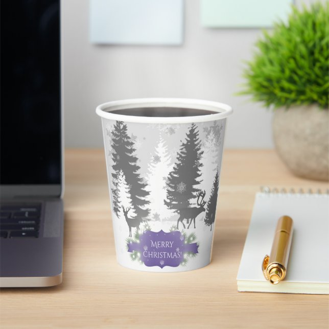 Winter Wonderland Paper cup - Purple (Insitu)