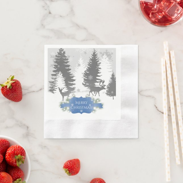 Winter Wonderland Paper Napkin - Blue (Insitu)