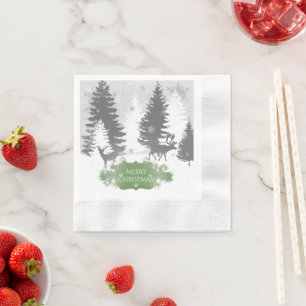 Winter Wonderland Paper Napkin - Green