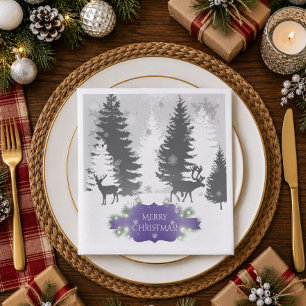 Winter Wonderland Paper Napkin - Purple