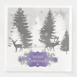 Winter Wonderland Paper Napkin - Purple