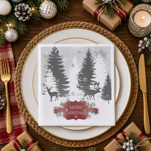 Winter Wonderland Paper Napkin - Red