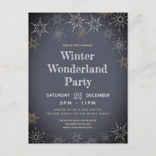 Winter Wonderland Party Holiday Invitation Postcard