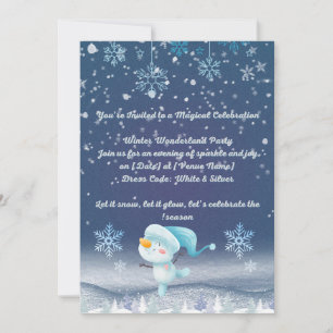 Winter Wonderland Party Invitation   Silver Snow T