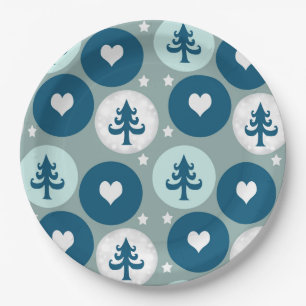 Winter wonderland pattern paper plate