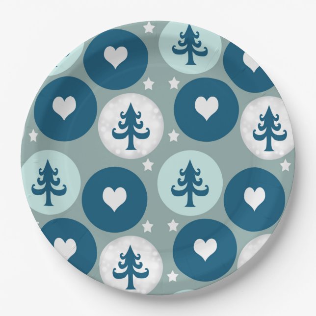 Winter wonderland pattern paper plate (Front)